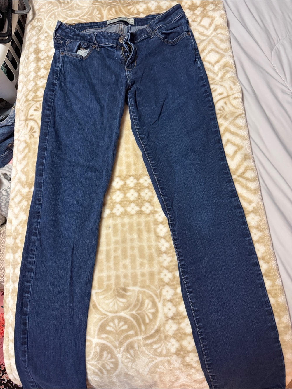 Abercrombie & Fitch Deep Blue Straight-Leg Jeans